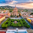 Aerial View of San Miguel de Allende in Mexico.