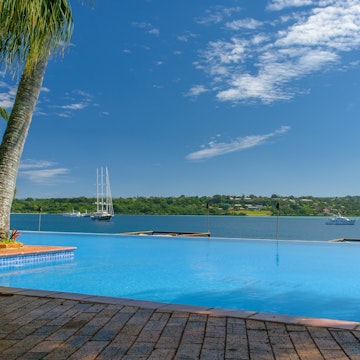 500px Photo ID: 125204697 - View across resort pool to harbour, Iririki Island Resort, Port Vila, Vanuatu.