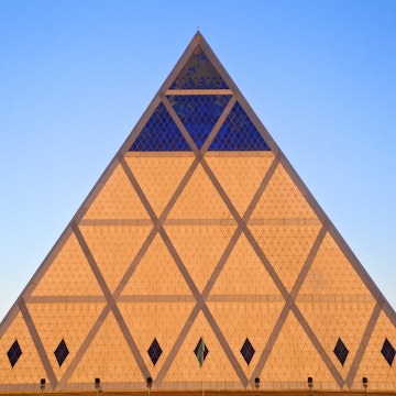 Kazakhstan, Astana, Palace of Peace and Reconciliation pyramid designed by Sir Norman Foster