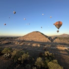 View of Teotihuacán from a hot air balloon during a weekend tour.
