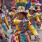 Oruro, Bolivia - February 26, 2017: Tinkus dancers from the group Los Tolkas, performing in Av 6 de Agosto, at the annual Oruro Carnival in Bolivia. The event has been classified by UNESCO as being of Intangible Cultural Heritage of Humanity and attracts around 30,000 dancers and musicians.
682786686
action, america, beautiful, bolivian, carnival, colour, colourful, cultural, culture, dance, ethnic, fabric, face, famous, festival, fiesta, green, group, happy, moving, oruro, procession, tinkus, urban, woman