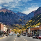 A look down Main Street in Telluride during Peak Autumn Color from the Aspens with a mountain backdrop
508568122
Getty, RFC, Autumn, Canyon, Colorado, Day, Environment, Horizontal, Landscape, Majestic, Mountain, Nature, Outdoors, Photograph, Photography, Remote, Season, Telluride, Town, Tranquility, Travel, USA, Beauty In Nature, Building Exterior, Business Finance and Industry, City Street, Cloud - Sky, Color Image, Incidental People, Mining - Natural Resources, Multi Colored, Rocky Mountains, San Juan Mountains, Scenics - Nature, Small Town America, Tranquil Scene, Travel Destinations, Bench, Bicycle, Car, City, Cityscape, Flag, Neighborhood, Person, Plant, Road, Street, Urban, Vehicle
Autumn; Beauty In Nature; Building Exterior; Business Finance and Industry; Canyon; City Street; Cloud - Sky; Color Image; Colorado; Day; Environment; Horizontal; Incidental People; Landscape; Majestic; Mining - Natural Resources; Mountain; Multi Colored; Nature; Outdoors; Photograph; Photography; Remote; Rocky Mountains; San Juan Mountains; Scenics - Nature; Season; Small Town America; Telluride; Town; Tranquil Scene; Tranquility; Travel; Travel Destinations; USA;
A look down Main Street in Telluride during Peak Autumn Color from the Aspens with a mountain backdrop