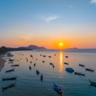 Morning sunrise on the beach with many fishing boats and tourist boats floating on the shore in Rawai Beach, Phuket, Thailand; Shutterstock ID 2457706921; purchase_order:65050; job:Online Editorial; client:Phuket First Time; other:Tasmin Waby
2457706921