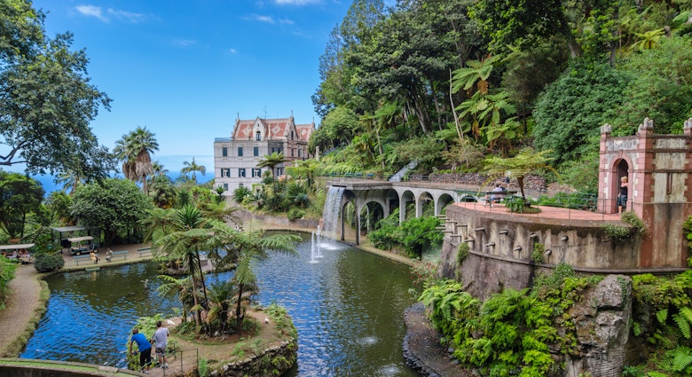 The lake Monte Palace Tropican Garden. Funchal, Madeira island, Portugal. License Type: media Download Time: 2023-01-04T13:25:37.000Z User: meg3348277 Is Editorial: No purchase_order: