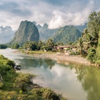 Karst mountains along the Nam Song River.