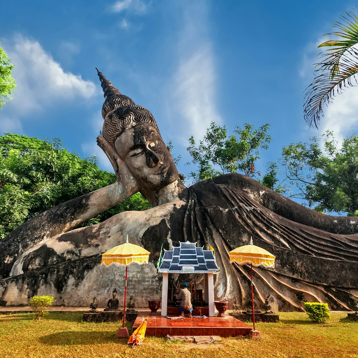 Statues at Wat Xieng Khuan Buddha park.